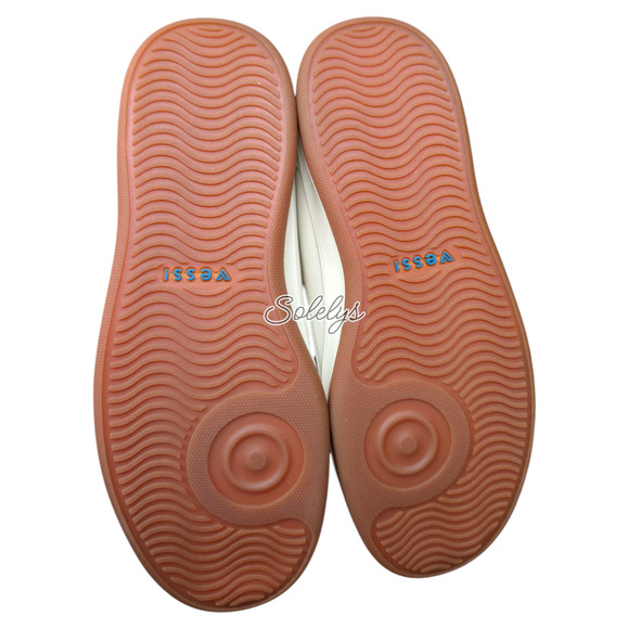 Vessi Courtside Classic Men 10 Waterproof Off White Mahogany Red Lace Up Sneaker - Picture 7 of 10